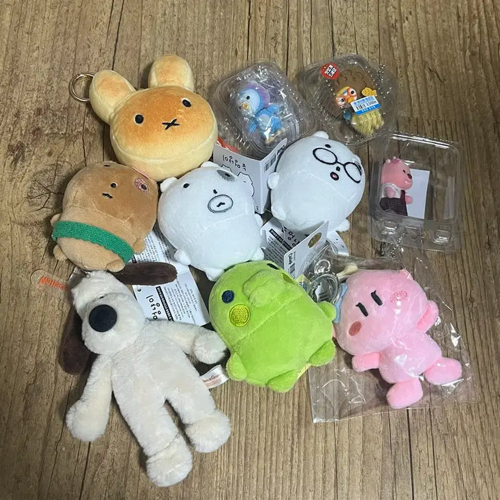[BUNJANG] Gromit, Miffy, Pororo, Kuchi Pachi, Nunmeongyi, Kkumsuni Character Doll Keyring Set / 눈멍이 구치파치 주댕치 꿈순이 그로밋 미피 뽀로로 인형 키링 세트