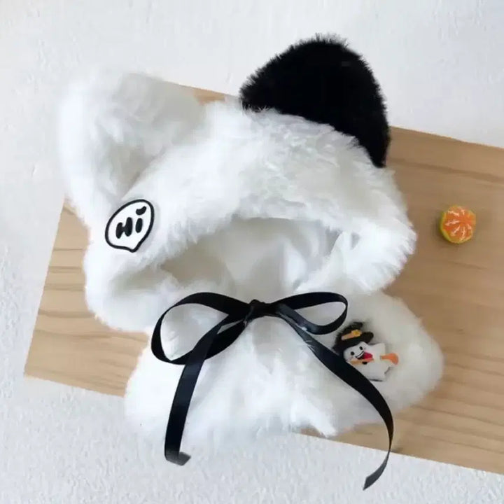 [BUNJANG] White Cat Ear Cloak for 10cm Dolls / 새상품 인형 고양이 망토, 10cm인형옷, 인형 망토, 화이트 망토