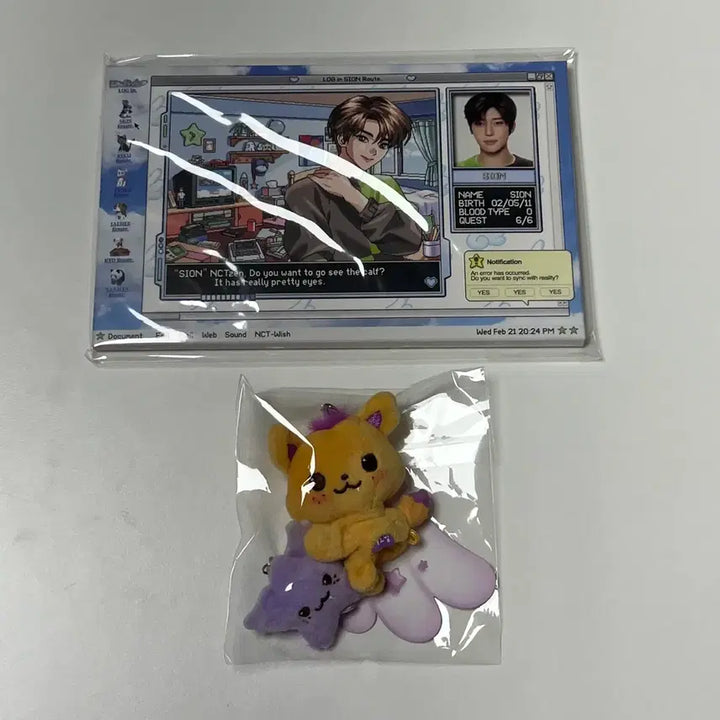 [BUNJANG] Wish Doll SION Sealing Lightstick Keyring Mini Login Photocard Set (Sealed Bundle Set) / 미개봉 일괄) 위시돌 시오닝 시온 응원봉 키링 미니 로그인 포토세트