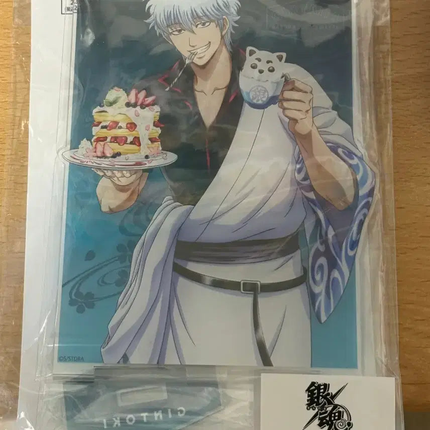 [BUNJANG] Gintoki Sakura Pancake &amp; Latte Art Big Acrylic Stand / 긴토키 빅 아크릴스탠드 벚꽃 팬케이크와 라떼아트