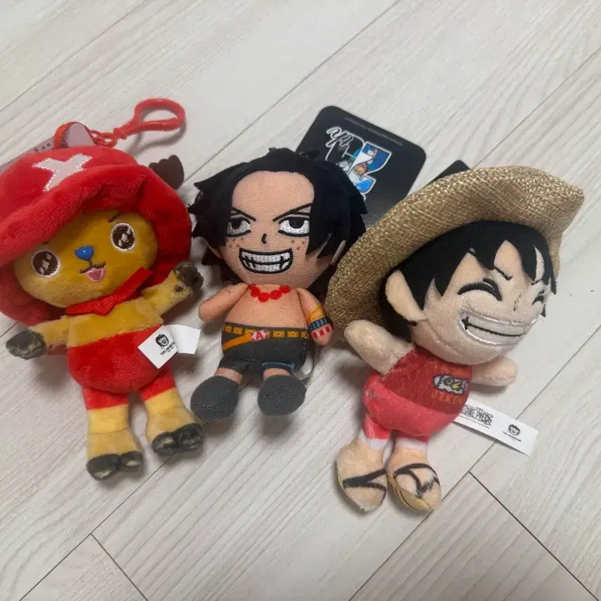 [BUNJANG] One Piece Chopper, Luffy, Ace Plush Keychain Bundle Set / 원피스 인형키링 쵸파 루피 에이스 일괄