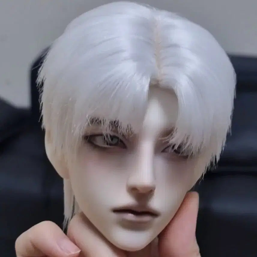 [BUNJANG] BJD 75cm Ball-Jointed Doll Head Compatible with Lemoine Head - White Hair Setting Wig (Small SD Size) / bjd 75  구관 헤드 용 르문 헤드 호환 작은 SD 사이즈 백발 셋팅 가발