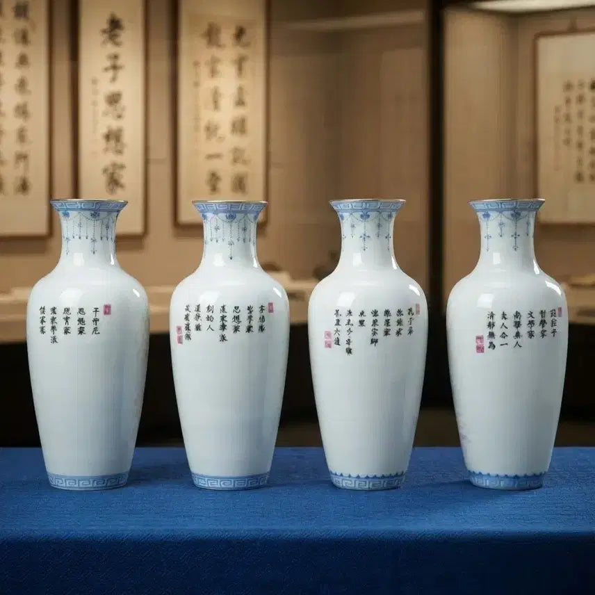 [BUNJANG] Set of Four Great Sages Porcelain Plates / 중국 4대 성인 도자기 세트
