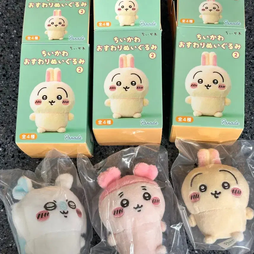 [BUNJANG] Chiikawa Sitting Plush Set (Hachikoji, Usagi, Kani) Bundle Set / 치이카와 앉은누이2탄 (모몽가, 우사기, 카니 일괄)