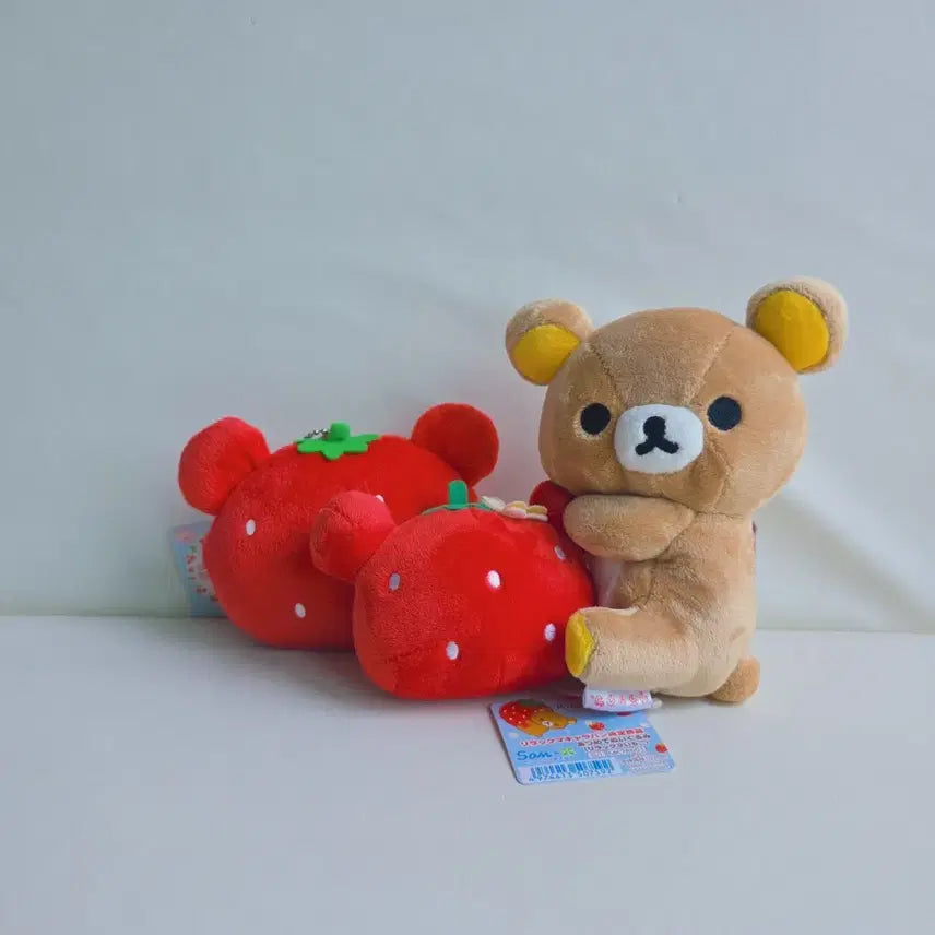 [BUNJANG] Rilakkuma Strawberry Plush Set / 리락쿠마 딸기 인형 세트