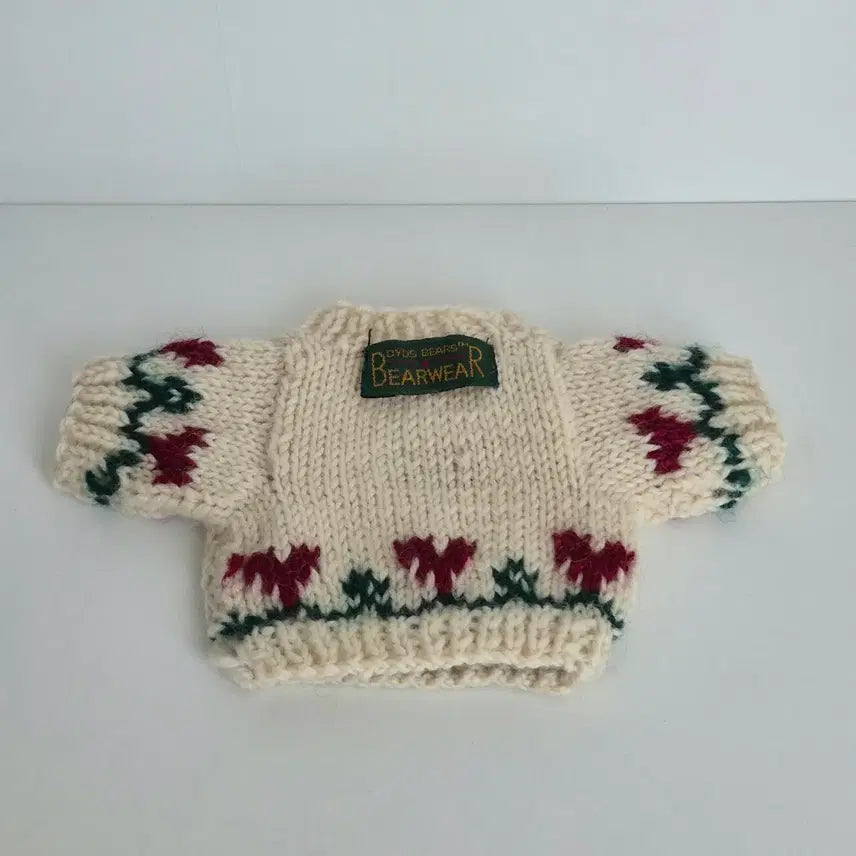 [BUNJANG] Vintage Boys Bear Clothes Knitted Heart Sweater / 빈티지인형옷 보이즈베어옷 보이즈베어인형옷 인형의상 인형옷 빈티지인형