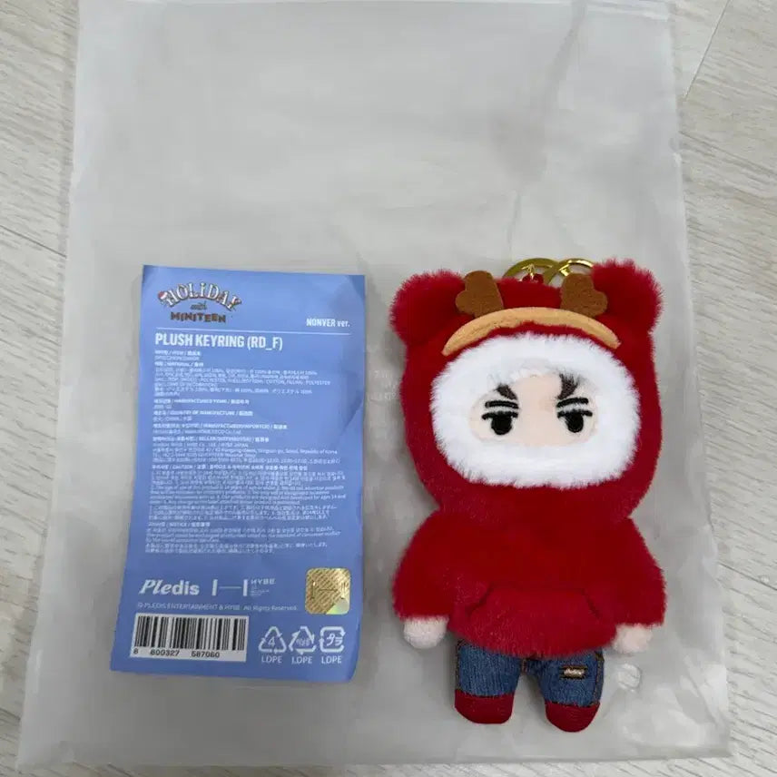 [BUNJANG] SEVENTEEN Miniteen Nonba Holiday Plush Keychain / [B04] 세븐틴 미니틴 논버 홀리데이 플러시 키링
