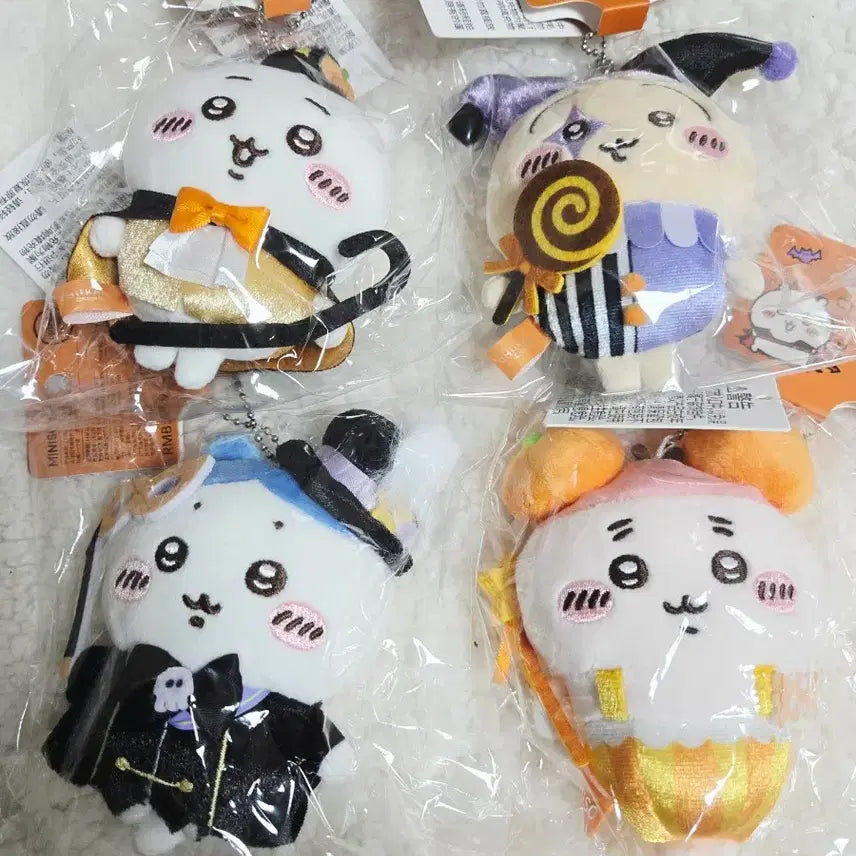 [BUNJANG] Chiikawa Halloween Plush Set (Hachiware, Usagi, Kani) Mini Mascot / 치이카와 할로윈 누이 나가노마켓 인형 하치와레 우사기 카니 마스코트 미니소