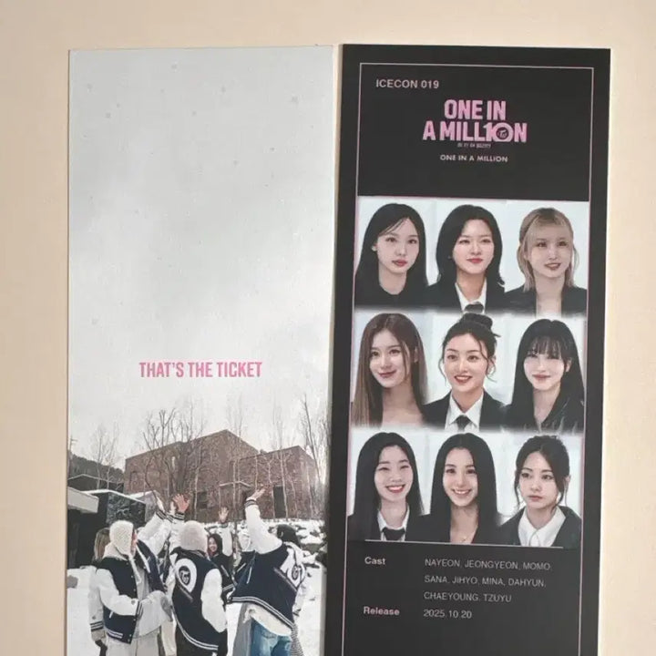 [BUNJANG] TWICE ONE IN A MILLION CGV ICECON 019 POB Photocard Set (Double-Sided Printing) / 트와이스 ONE IN A MILLION CGV ICECON 019 특전 2장(양면인쇄)