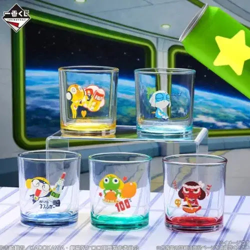 [BUNJANG] Keroro (Sgt. Frog) Ichiban Kuji G Prize Glass Cup Set (4 pcs, Sealed) / 미개봉) 제일복권 개구리 중사 케로로 g상 유리컵 4개 세트