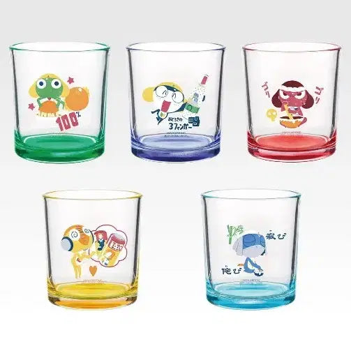 [BUNJANG] Keroro (Sgt. Frog) Ichiban Kuji G Prize Glass Cup Set (4 pcs, Sealed) / 미개봉) 제일복권 개구리 중사 케로로 g상 유리컵 4개 세트