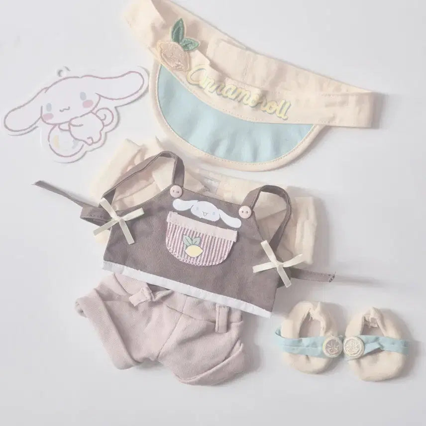 [BUNJANG] Cinnamoroll Lemonade 20cm Plush Outfit Set / 시나모롤 레모네이드 솜인형 인형옷 (20cm)