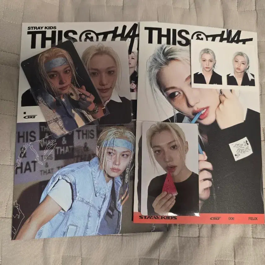 [BUNJANG] Stray Kids Felix THIS&amp;THAT Individual Version Album Photocard Fanshop Full Set / skz 스트레이키즈 스키즈 필릭스 디스앤댓 this&amp;that 개인반 &amp;버전 앨범 포카 팬즈샵 풀세트
