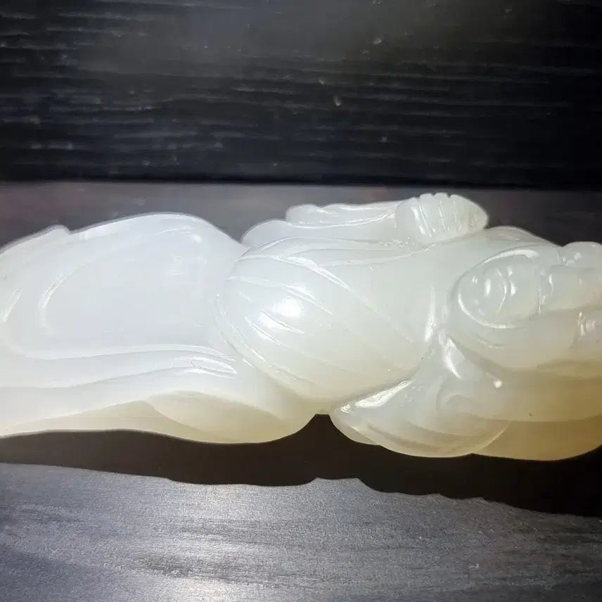 [BUNJANG] Huajenok White Jade Buddha Statue / 화전옥 백옥 포대화상 불상 오래된 조각품