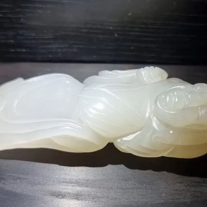 [BUNJANG] Huajenok White Jade Buddha Statue / 화전옥 백옥 포대화상 불상 오래된 조각품