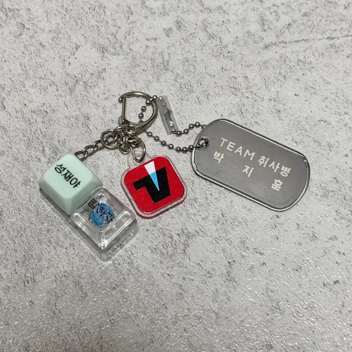 [BUNJANG] Park Jihoon Cook Soldier Keycap Dog Tag Keychain Bundle Set / 박지훈 취사병 키캡 군번줄 키링