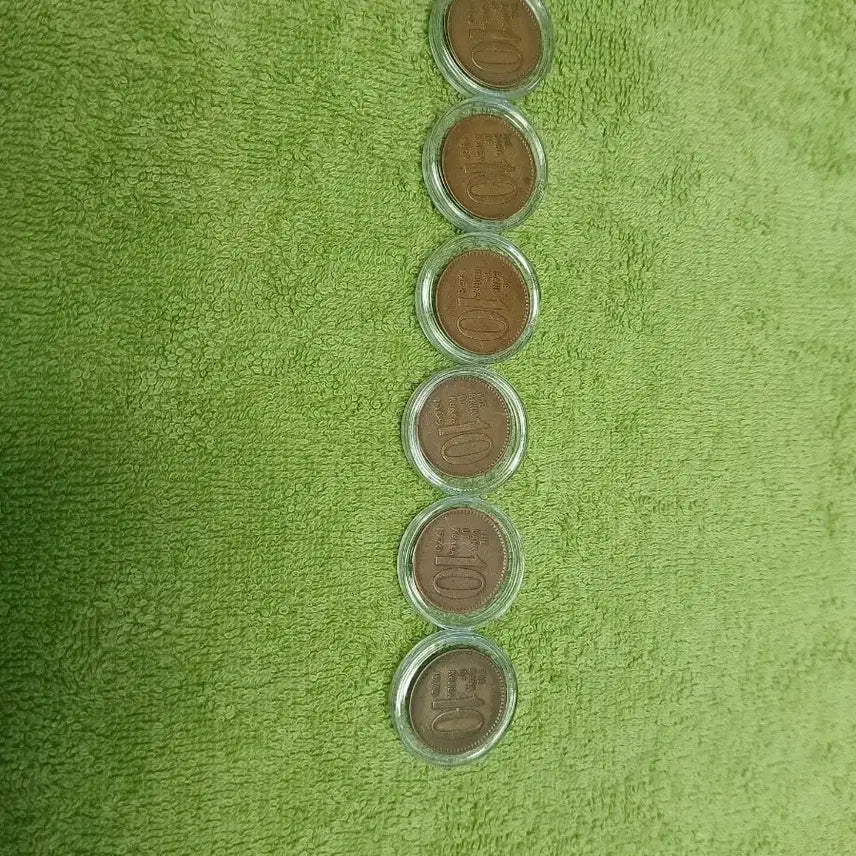 [BUNJANG] 1966-1970 South Korean 10 Won Coin Collection Set (6 Coins) / 국내최초발행 10원 1966~70년도 구동전 6개 10셋트컬렉션모음 1셋트 특판매
