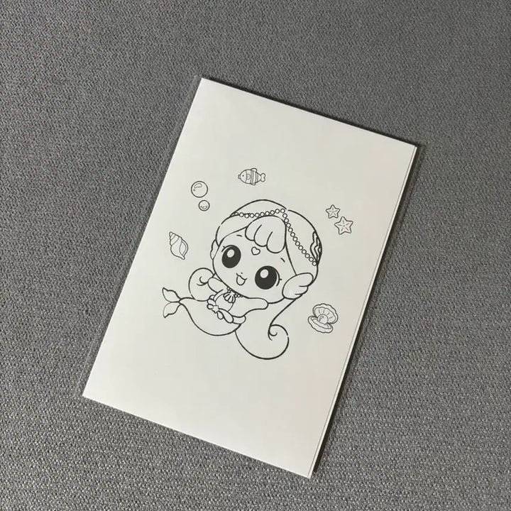 [BUNJANG] Hatchi-Ping: The Legend of the Whale Jewel Coloring Postcard Set (2 Types, 1 Set / Hatchi-Ping &amp; Challa-Ping Ver.) / [영화 굿즈] 사랑의하츄핑 고래보석의전설 컬러링 엽서세트 (2종 1SET / 하츄핑&amp;찰랑핑 ver)