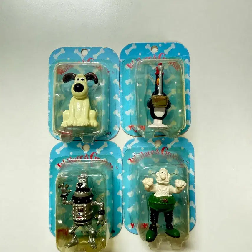 [BUNJANG] Wallace &amp; Gromit Eugine Mini Figures Set of 4 (Vintage) / 빈티지) 월레스와 그로밋 유진미니 피규어 4종