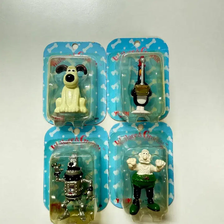 [BUNJANG] Wallace &amp; Gromit Eugine Mini Figures Set of 4 (Vintage) / 빈티지) 월레스와 그로밋 유진미니 피규어 4종