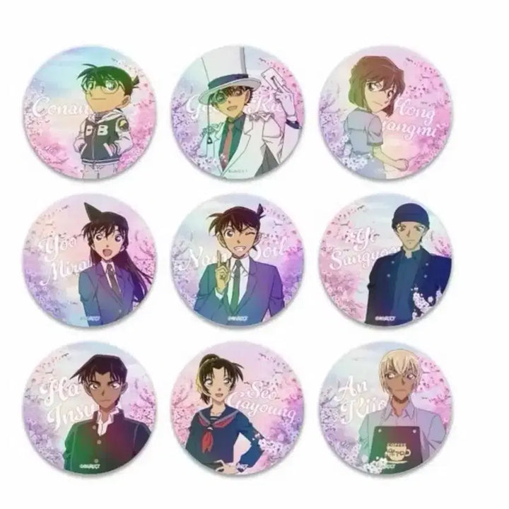 [BUNJANG] Detective Conan Cherry Blossom Edition Random Can Badge / 벚꽃 에디션 명탐정 코난 뱃지