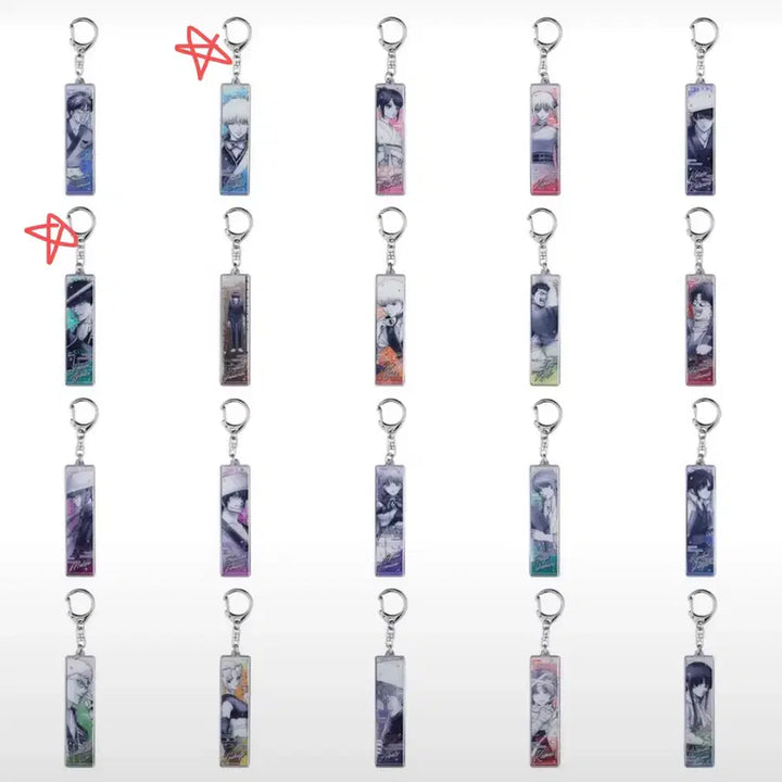 [BUNJANG] Gintama Gintoki Hijikata 20th Anniversary Original Art Exhibition Metal Keychain Set / 은혼 긴토키 히지카타 일괄 20주년 원화전 메탈 키홀더 팝업 은혼전