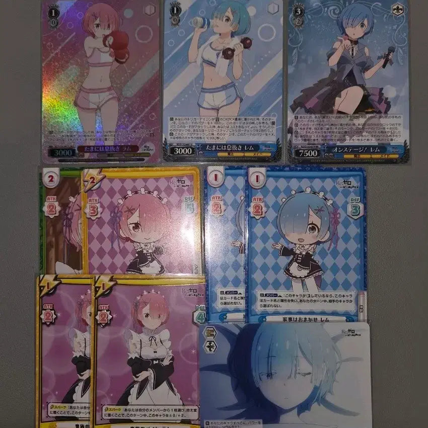 [BUNJANG] Re:Zero Rem &amp; Ram Weiss Schwarz Card Set (Japanese Edition) / 일어판 정식 굿즈 렘 &amp; 람 카드 (바이스슈발츠, 리버스폴유)