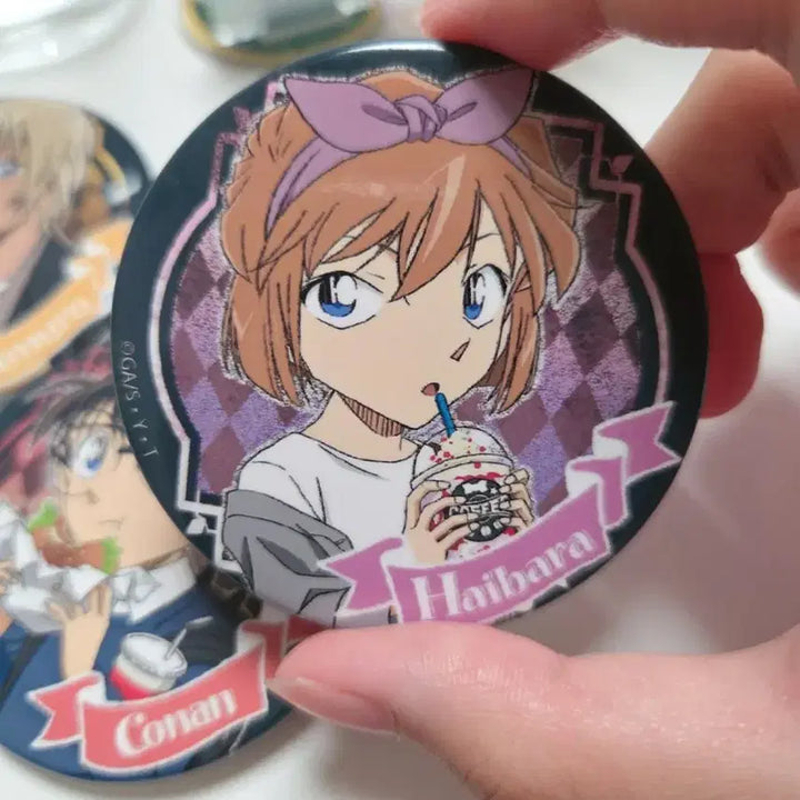 [BUNJANG] Detective Conan Haibara &amp; Amuro Illustration Badge Set / 명탐정 코난 하이바라 아무로 뱃지