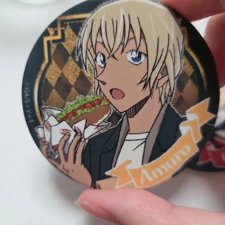 [BUNJANG] Detective Conan Haibara &amp; Amuro Illustration Badge Set / 명탐정 코난 하이바라 아무로 뱃지
