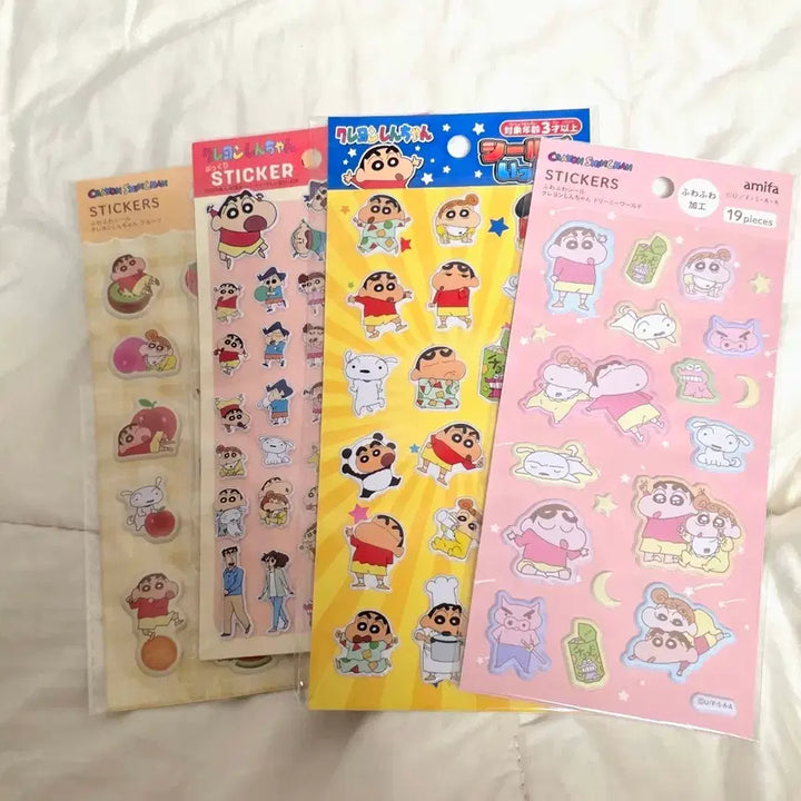 [BUNJANG] Crayon Shin-chan Epoxy Sticker 4-Set / 짱구는 못말려 크레용 신짱 에폭시 스티커 4종 세트
