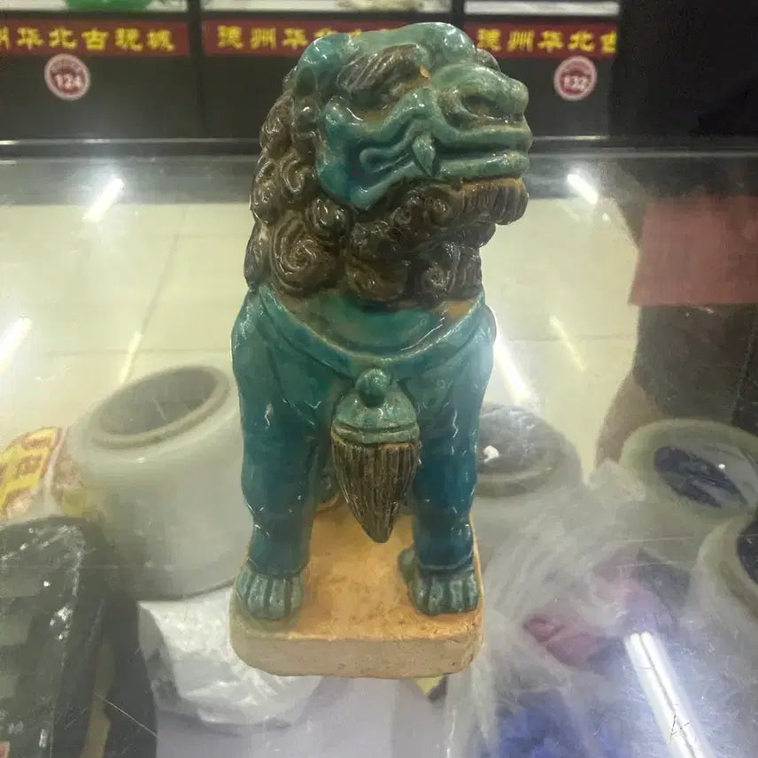 [BUNJANG] Chinese Celadon Lion Statue / 중국도자기 사자(운송시간13일)