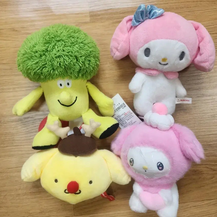 [BUNJANG] Sanrio My Melody, Pompompurin, Broccoli Doll Bundle Set / 산리오 마이멜로디 폼폼푸린 브로콜리 인형 세트