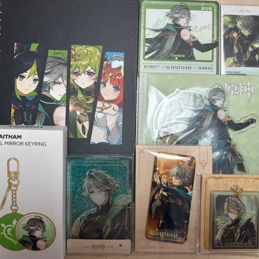 [BUNJANG] Genshin Impact Alhaitham Acrylic Stand Koro-ta Pop-up Keyring Bundle Set / 원신 알하이탐 아크릴스탠드 코롯타 팝업 키링 특전 일괄