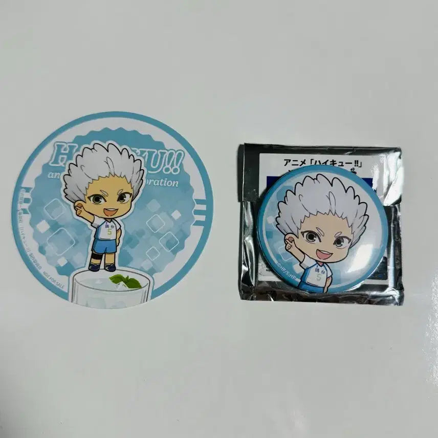 [BUNJANG] Haikyuu!! Collaboration Cafe Hoshiumi Coaster / Can Badge Bundle Set / 하이큐 콜라보카페 호시우미 코스터/캔뱃지 일괄