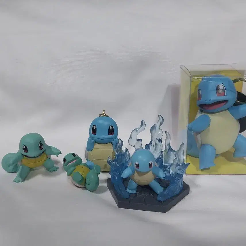 [BUNJANG] Pokemon Squirtle Figure 5-Set Moncolle Diorama Petanko Strap Gachapon Keychain / 포켓몬 꼬부기 피규어 5종 세트 몬코레 디오라마 페탄코 스트랩 가챠 몬콜레 키링