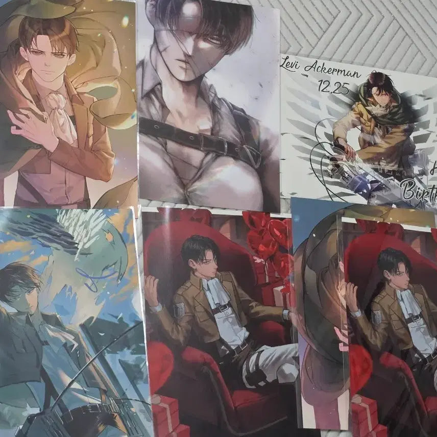 [BUNJANG] Levi Illustration Poster Set (7 Pieces) / [새상품] 리바이 포스터 비공굿 리바이 일러스트 7장 일괄