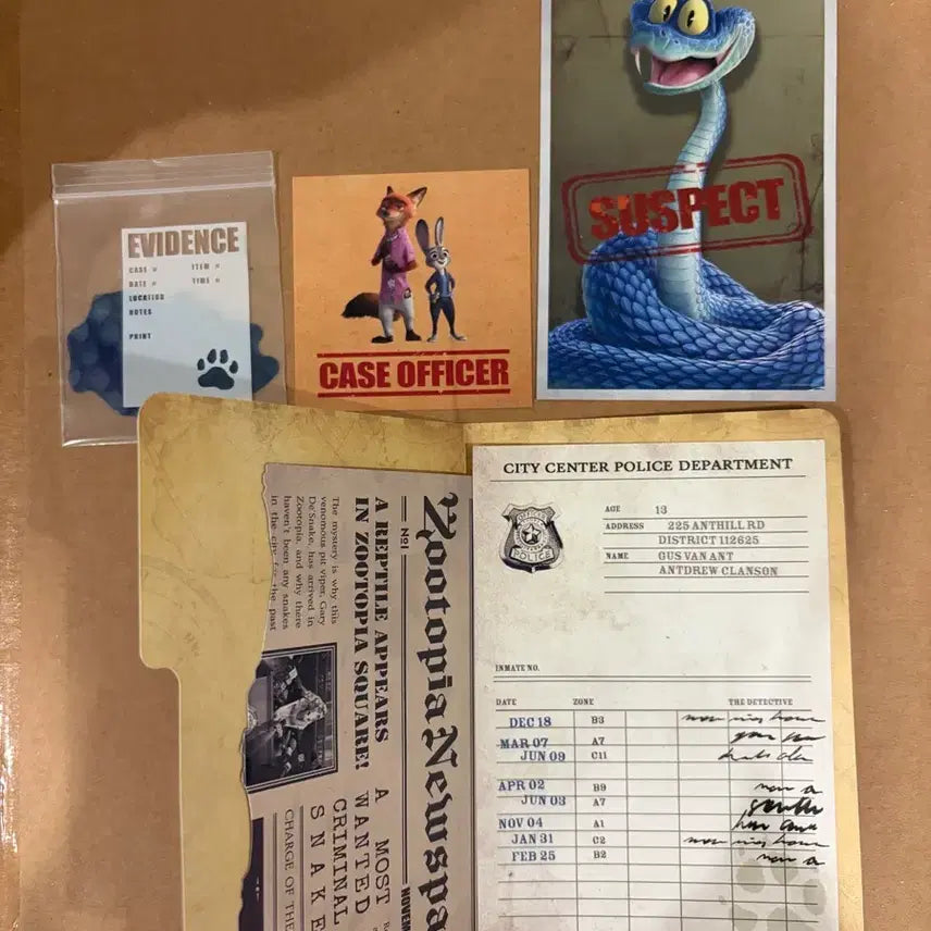 [BUNJANG] Zootopia Incident Files Exclusive Clip Pen Set / 주토피아 사건파일 특전