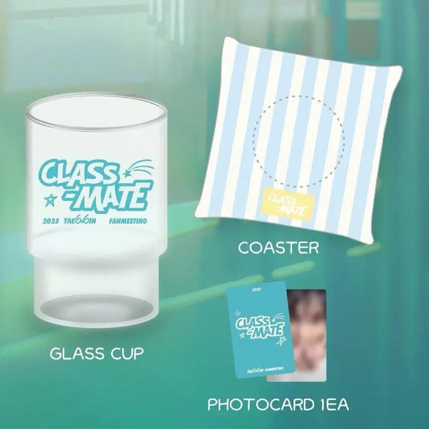 [BUNJANG] Taemin Class-Mate Glass Cup &amp; Coaster Set / 태민 팬미팅 [CLASS-MATE] 글라스 컵 &amp; 코스터 세트 30000