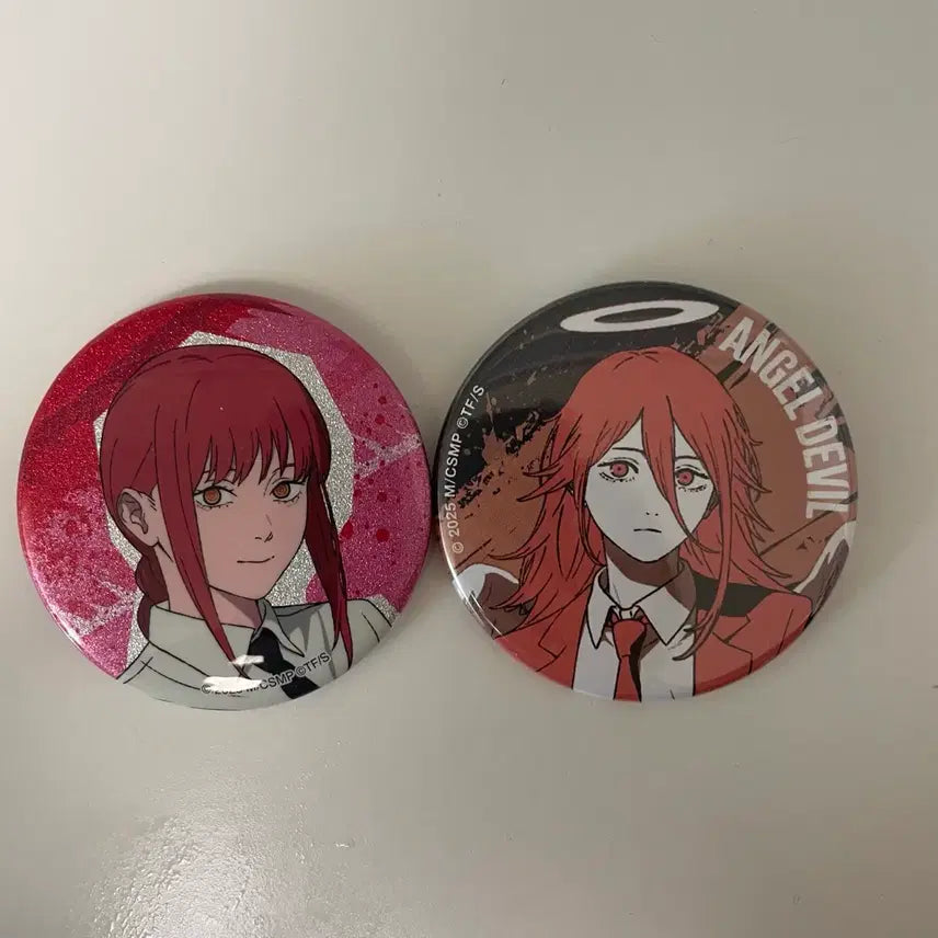 [BUNJANG] Chainsaw Man Makima &amp; Angel Devil Can Badge Set / 체인소맨 마키마/천사의 악마 캔뱃지