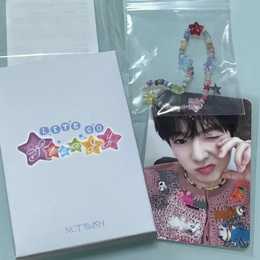 [BUNJANG] NCT WISH Sakurya Photocard and Beaded Bracelet Set / wish 팔찌 사쿠야 포카 세트
