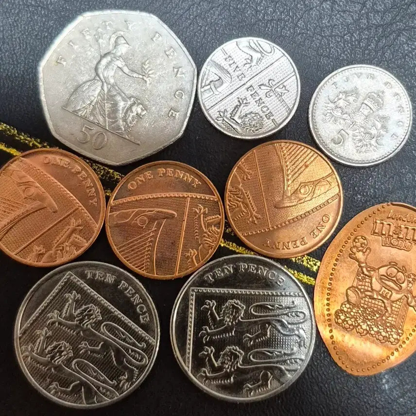 [BUNJANG] United Kingdom Coin Set 50 Pence, 10 Pence, 1 Pence (9 Pieces Total) / 영국 동전 세트 50펜스 10펜스 1펜스.   일괄 판매 9점