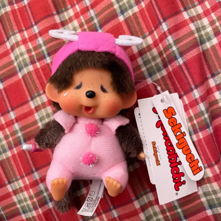 [BUNJANG] Crying Butterfly Monchhichi + Ladybug Monchhichi Keychain Set / 울보 나비 몬치치 + 무당벌레 몬치치 키링