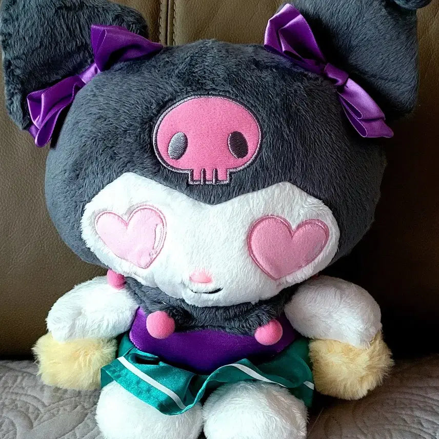 [BUNJANG] Sanrio Official Kuromi Cheerleader 20th Anniversary Plush Toy + Keyring Set / 산리오 정품 쿠로미 치어리더 20주년기념 +키링인형 2개(새상품)