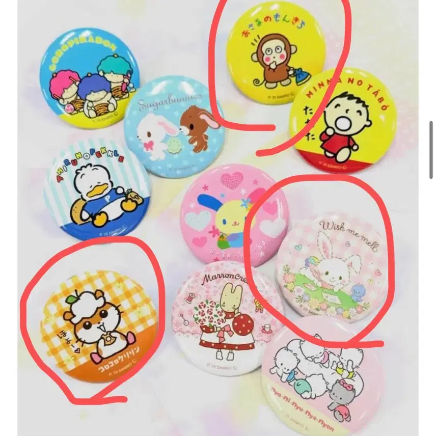 [BUNJANG] Sanrio Wish me mell Monkeychi Kuririn Pin Badge / 산리오 위시미멜 몽키치 쿠리링 핀뱃지