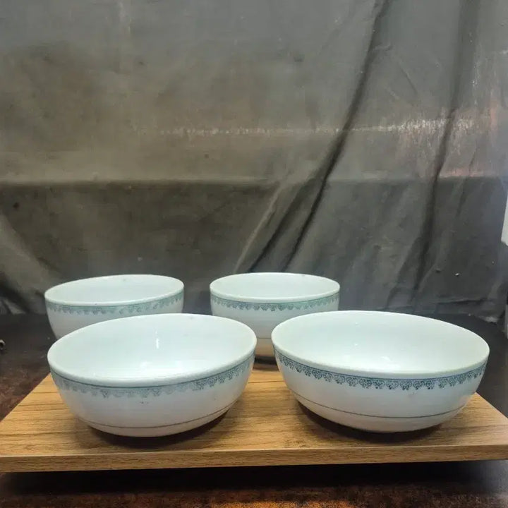 [BUNJANG] 1950s-60s Eosa-gi Rice and Soup Bowl Set (4 pieces) / 1950-60년대 외사기 밥그릇 국그릇세트  4점 세트