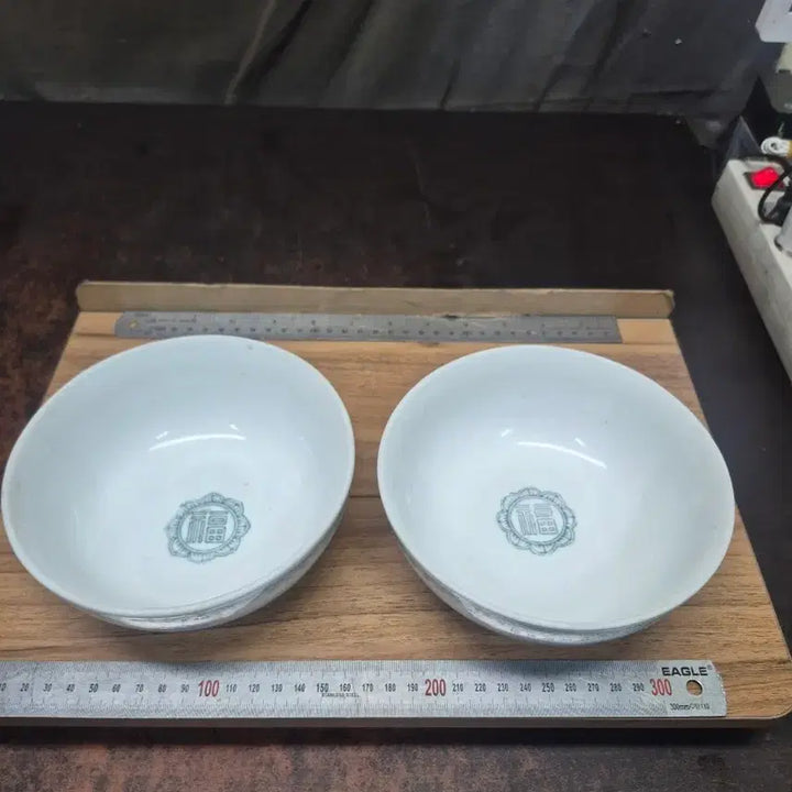[BUNJANG] 1950s-60s Eosa-gi Rice and Soup Bowl Set (4 pieces) / 1950-60년대 외사기 밥그릇 국그릇세트  4점 세트