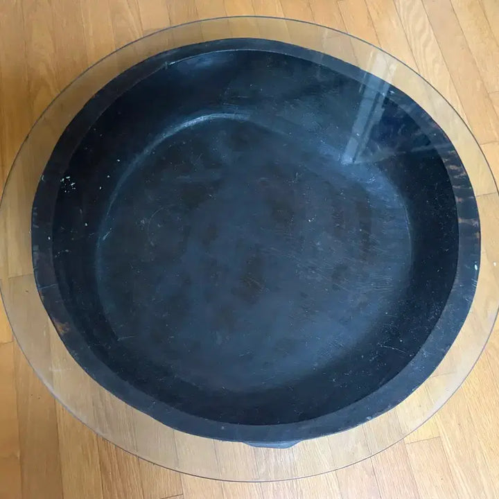 [BUNJANG] Vintage Korean Wooden Hamjibak (74cm) with Glass Top / 빈티지나는 함지박 (74cm)