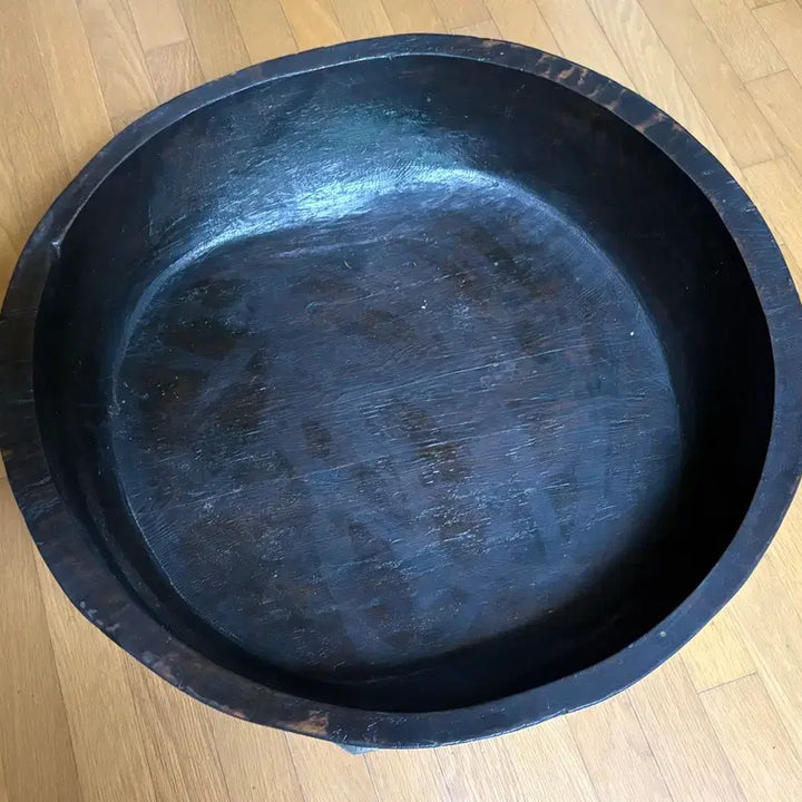 [BUNJANG] Vintage Korean Wooden Hamjibak (74cm) with Glass Top / 빈티지나는 함지박 (74cm)