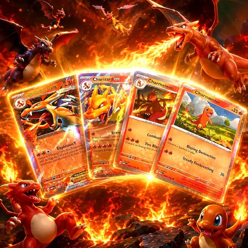 [BUNJANG] Charizard Line Promotional Cards Bundle Set (North American) / 초희귀 북미판 리자몽 리자드 파이리 세트(스월)