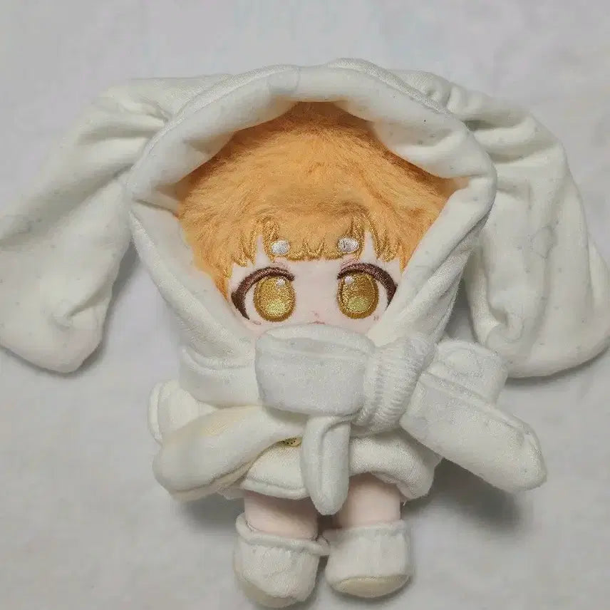 [BUNJANG] 10cm Doll Clothes - White Rabbit Coat Set / 10cm 솜인형옷 토끼코트 화이트 세트